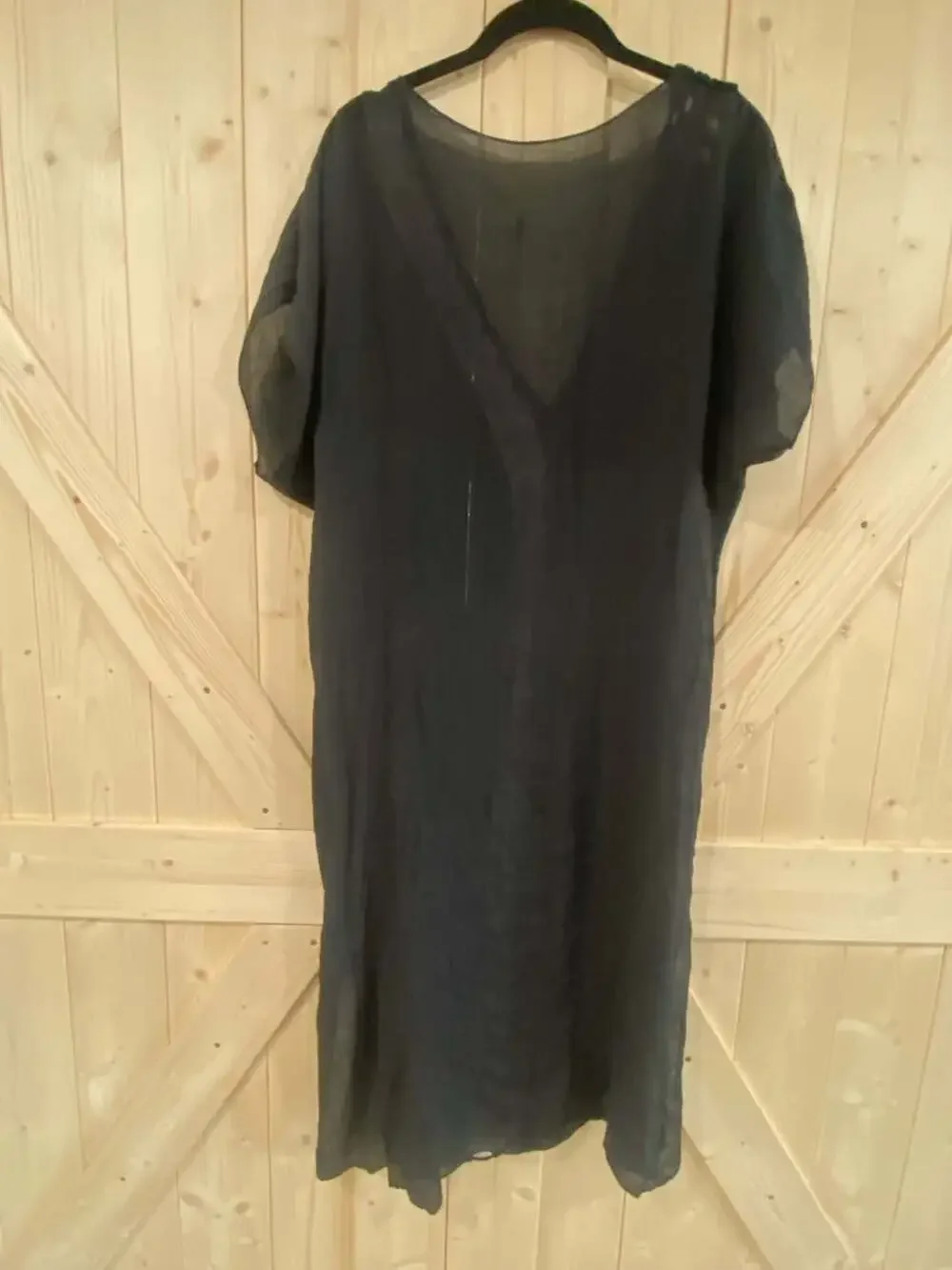 SHEIN Black Contrast Crochet Trim Open Stitch Summer Beach Cover Up Dress